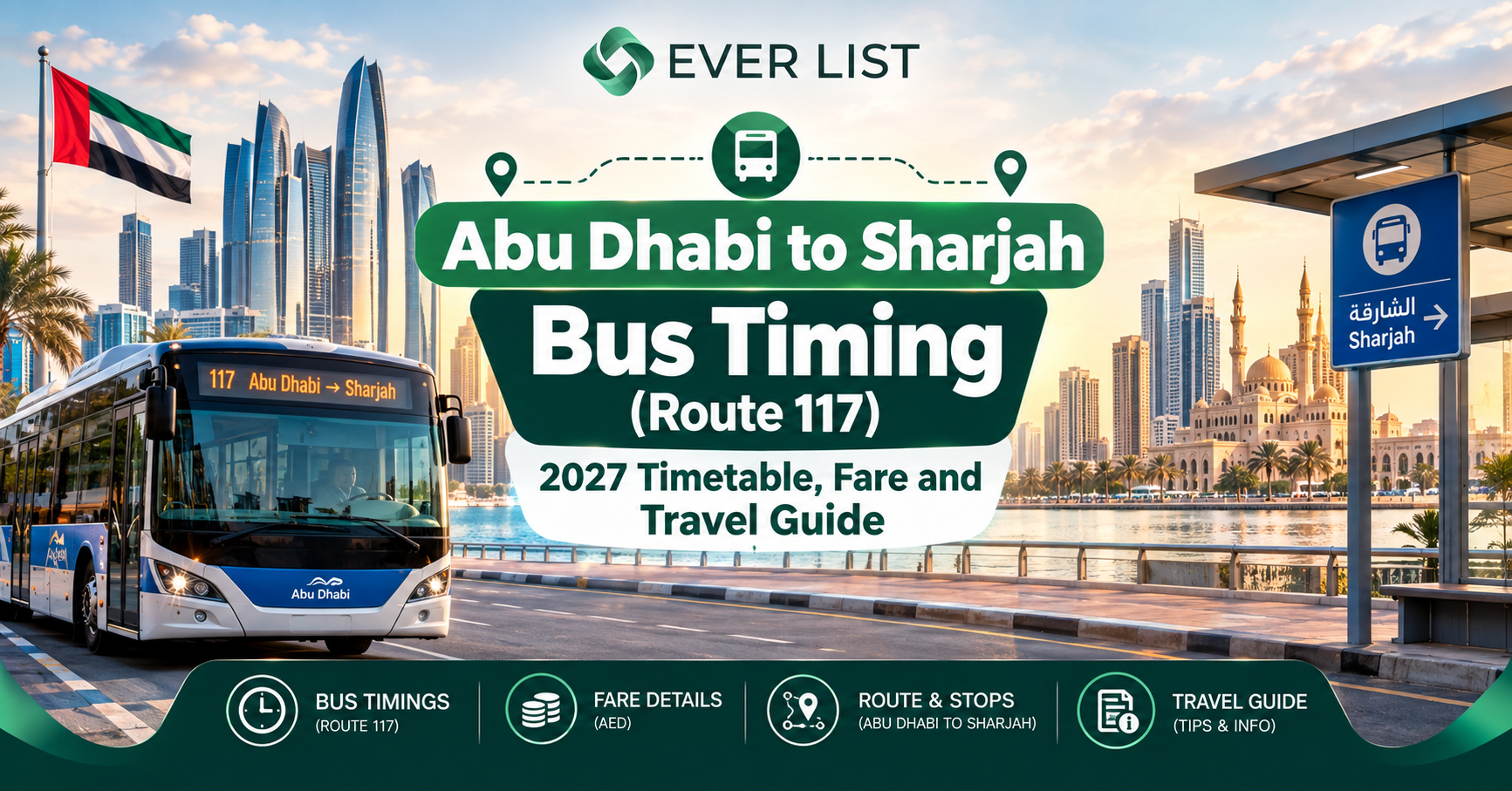 Abu Dhabi to Sharjah Bus Timing (Route 117) 2027 Timetable, Fare and Travel Guide