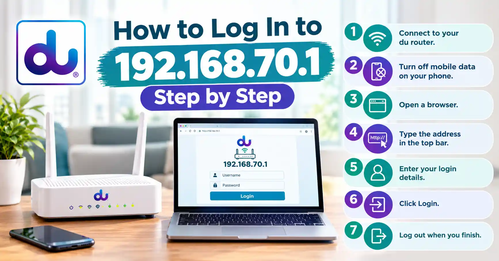 192.168.70.1 Login: Du Router Admin Guide for UAE How to Log In to 192.168.70.1 Step by Step